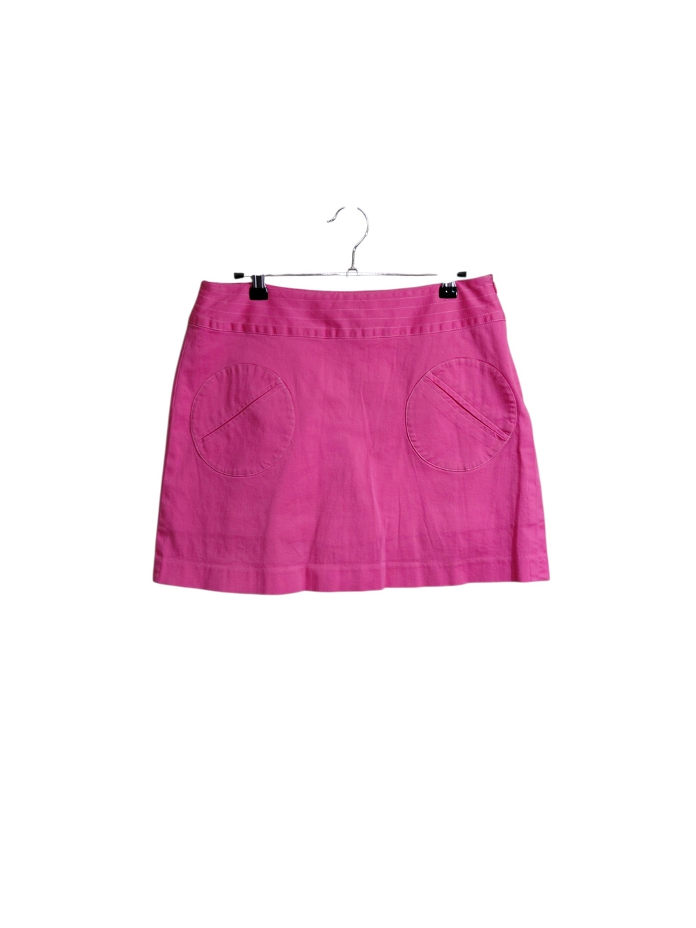 Willi Smith Hot Pink Mini Skirt with Round Patch Pockets